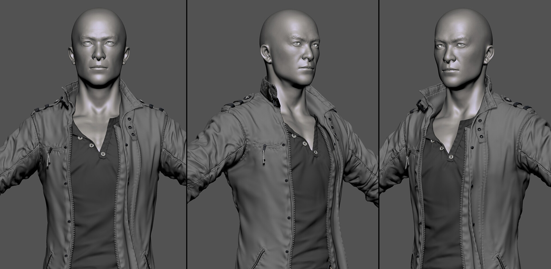 Wei Shen - Torso ZBrush Sculpt from Sleeping Dogs by Pierre Bourgeot