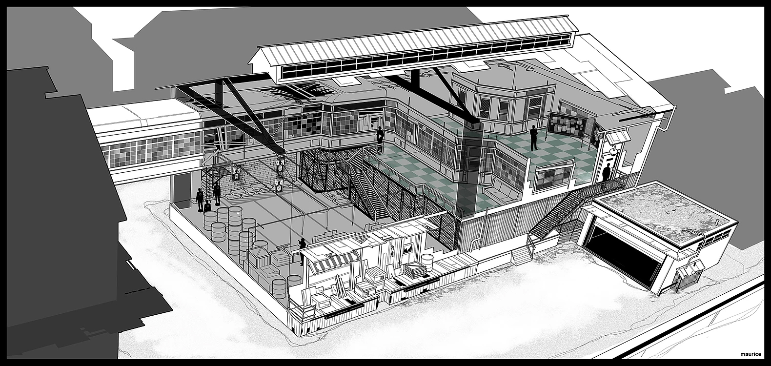 Police Station Cutaway